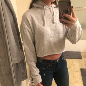 Topshop cropped hoodie gray size 4